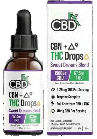 CBD FX CBN + THC Drops 1500mg CBD, 370mg CBN