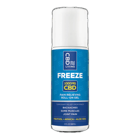 CBD Living Freeze Cooling Gel Roll On - ISOLADO Nano 1500mg CBD - 90ml